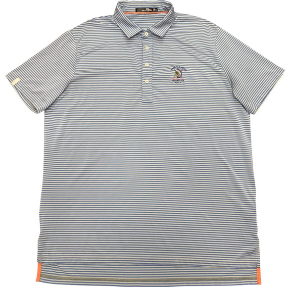 RLX Ralph Lauren Other - RLX Ralph Lauren Polo Shirt Mens XL Blue Striped 2018 US Open Shinnecock Hills